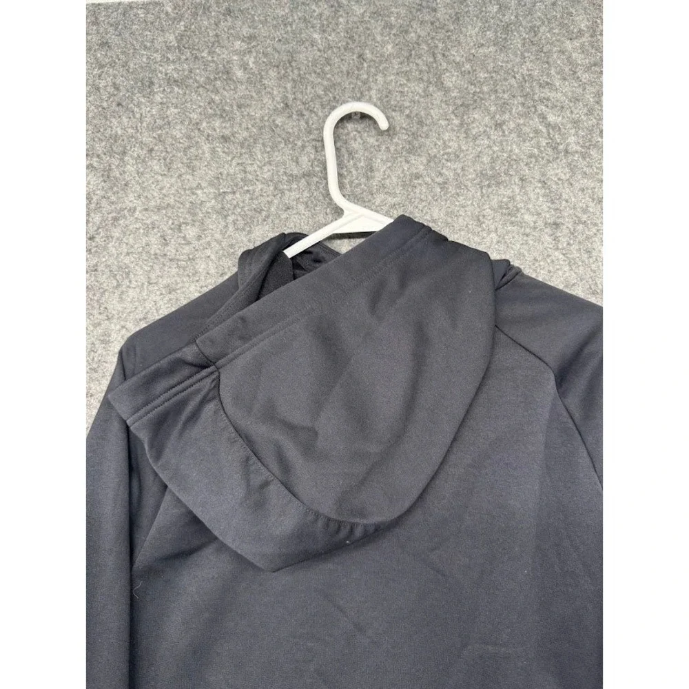 Nike Mens Black Therma-FIT Pullover Hoodie‎ Swoosh Logo Zipper Pocket Medium
